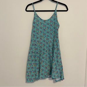 Lush Teal Floral Short Dress